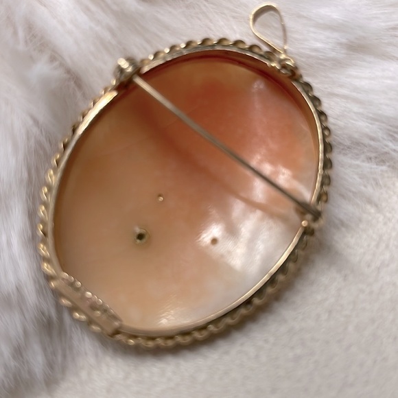 14K Gold Vintage Italian Cameo Pendant and Brooch - Picture 6 of 11